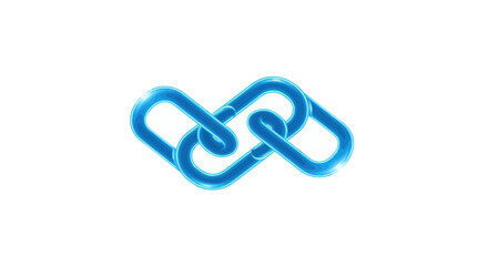 Obraz premium Two blue chain links interlocked, symbolizing connection, unity, or a digital link.