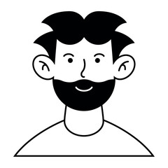 Avatar Male User Vector Illustration