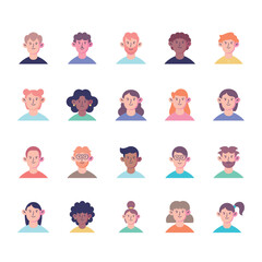 Flat Avatar People User Set
