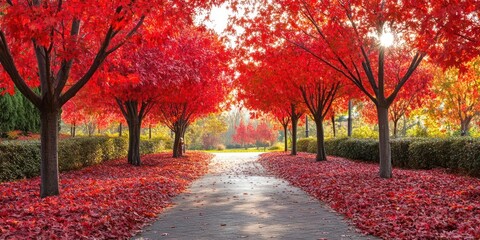Red maple trees garden autumn leaves leaf.