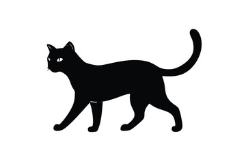 Black Cat Crossing Spooky Vector Design