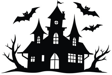 Spooky Haunted House Vector Design
