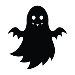 Scary Ghost Shadows Illustration on White