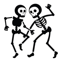 Skeleton Dance Party Halloween Artwork