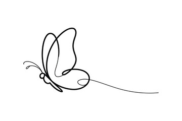 Continuous Line Butterfly Illustration – Modern One Line Insect Design