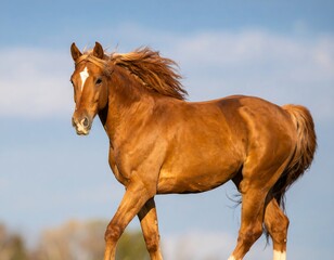 Obraz premium Horse in motion, sunny day