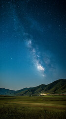 landscape photography of the starry sky over a mountainous area