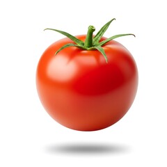 Falling tomato isolated on white background, clipping path, full depth of field