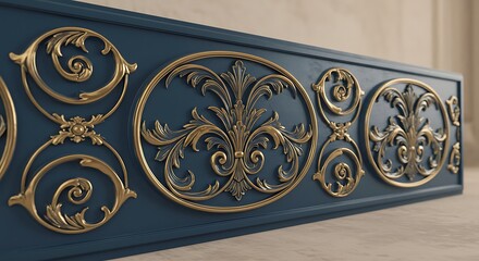 Ornate Architectural Detail with Gold Accents.