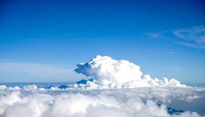 Vast expanse of clouds against a vibrant blue sky