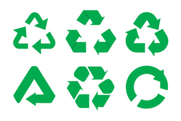 Fototapeta premium Collection of 48 distinct green recycling icons and symbols