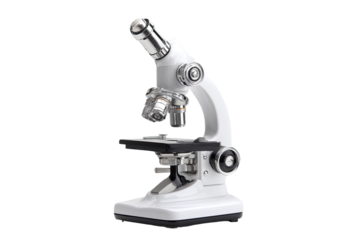 White microscope, isolated,  detailed view