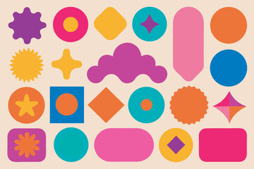 Vibrant collection of 50 flat design icons and elements