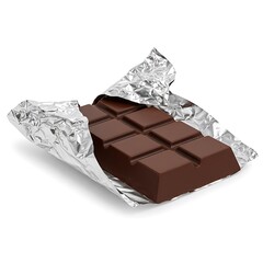 Chocolate wrapped in foil, clipping path, isolated on white background | High-Quality Stock Image