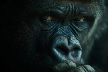 Obraz premium a dramatic portrait of a gorilla