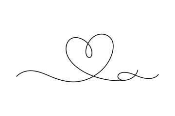 Minimal Line Drawing of a Heart – Continuous Line Love Illustration