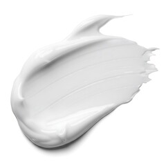 White cosmetic cream texture. Lotion smear. Creamy skincare product swatch isolated on white background | High-Quality Stock Image