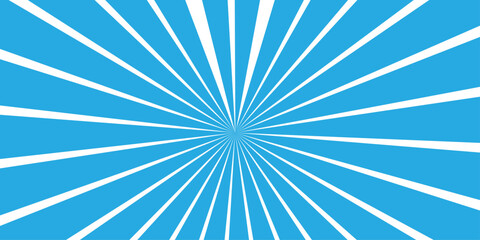 An abstract blue background with a vibrant sunburst pattern of rays and beams