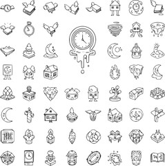 Fantasy and Surreal Outline Icon Set &ndash; 50+ Creative Vector Icons Collection