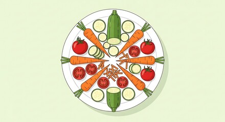Colorful Veggie Plate with Top View. (2)