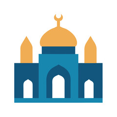 Minimal Mosque Icon Flat Color Vector Art  