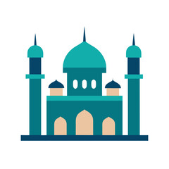 Elegant Modern Mosque Vector Design White  