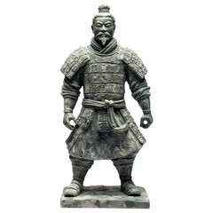 Terracotta Warrior Statue: A stoic, meticulously crafted terracotta warrior stands proudly, a testament to ancient artistry, his detailed armor and resolute expression telling a story of a bygone era.