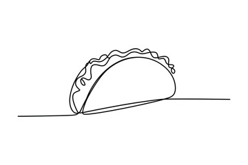 Continuous one line drawing bread and butter