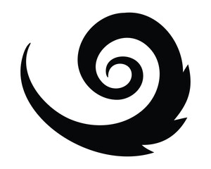 Black and white spiral swirl vector design illustration icon logo art shape symbol sign concept decoration