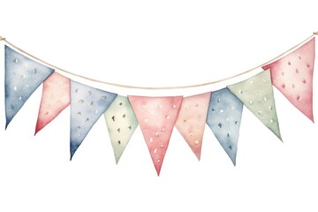 Obraz premium Christmas bunting white background clothesline celebration.