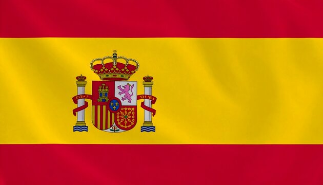 Spanish Flag Waving in the Wind
