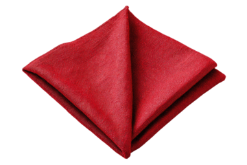 Folded crimson pocket square