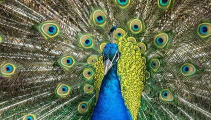 Obraz premium Close-up peacock with vibrant plumage