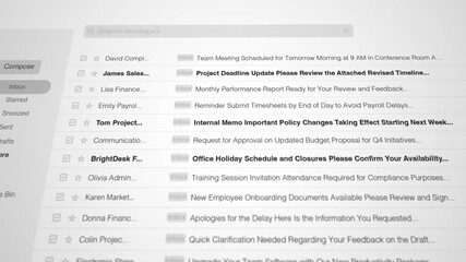 Office email inbox with staff correspondence reports and approvals 3 - Powered by Adobe