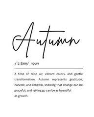Autumn Definition Typography Printable, Fall Wall Art, Digital Download for Living Room, Kitchen, or Entryway