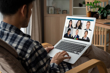Business people on video conference for modish virtual group meeting of corprate business office workers