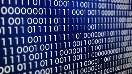 4k stock | Binary code 1 and 0 pattern on blue background for tech-related projects, cybersecurity concepts, digital design, coding tutorials, and data encryption presentations. - Powered by Adobe