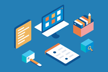 Three isometric illustrations showcasing digital innovations