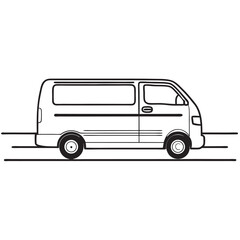 Retro van graphic design with colorful accents