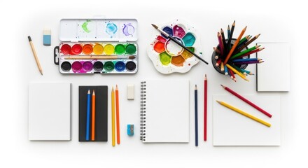 Creative Art Supplies Arranged for Inspiring Artistic Endeavors