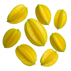 Fresh Starfruit Isolated on White Background
