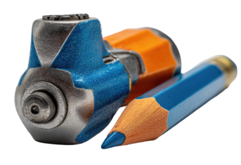 Close-up of a mechanical pencil and a tool