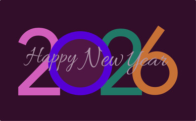 Happy New Year 2026 – Futuristic Neon Synthwave Typography