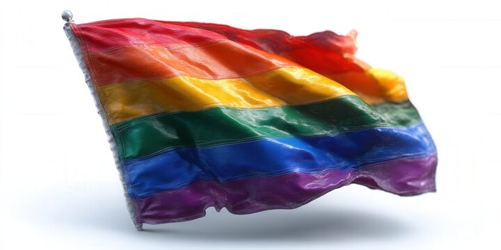 The iconic rainbow pride flag, a symbol of the lgbtq community, waves in the breeze.