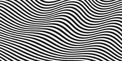 Black and white striped pattern background with a seamless optical illusion design © Md