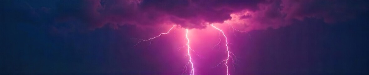 Dramatic lightning bolt striking during a powerful summer thunderstorm, illuminating the dark cloudscape  A vivid display of nature's raw power ,  clouds,  bright