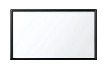 Blank rectangular white board with black frame