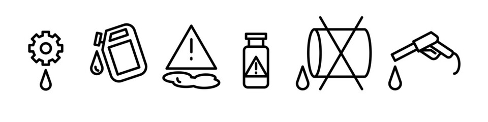 Hazardous Materials and Safety Icon Set