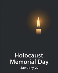 Holocaust Memorial Day January 27 Candle of Remembrance Illustration