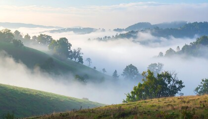 Fototapeta premium Misty mountain landscape at dawn (1)
